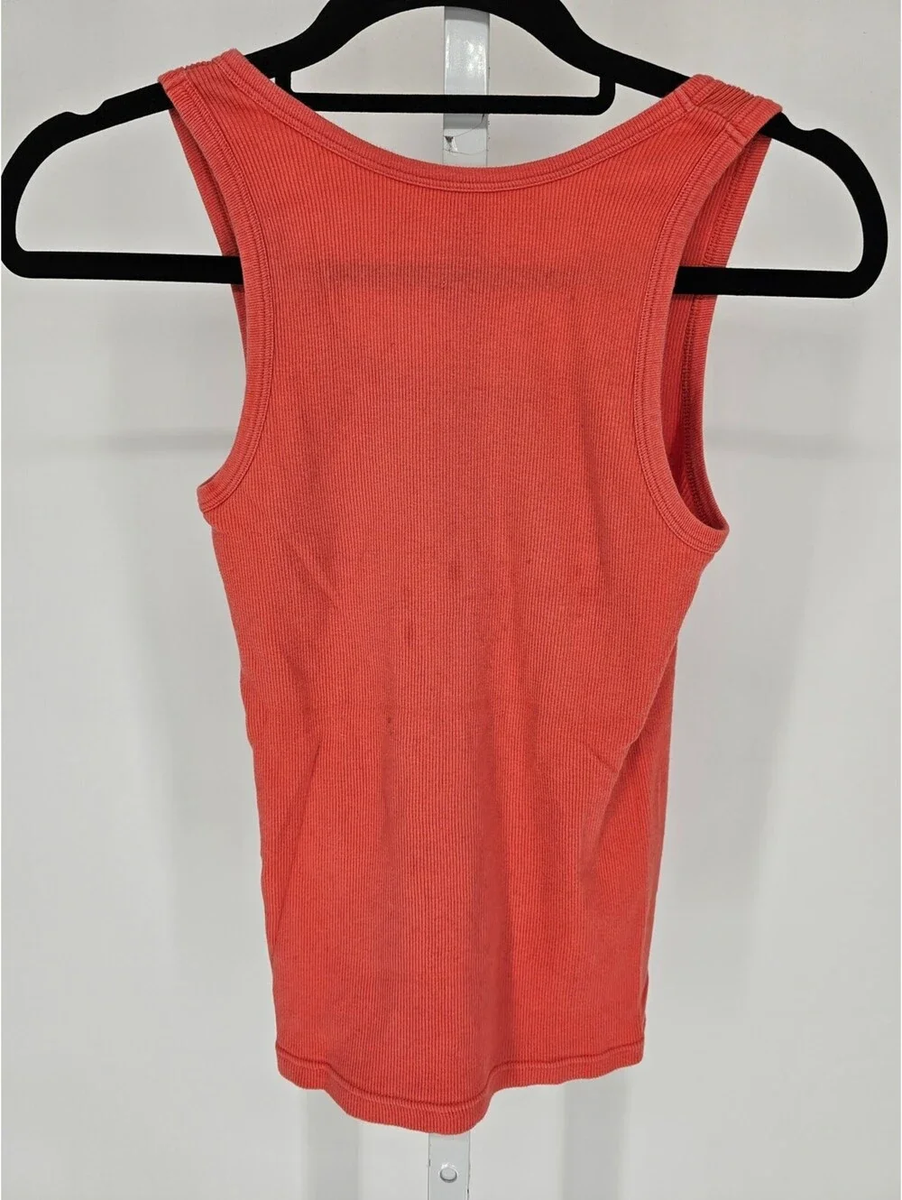 Y2K J Crew Womens Sz M Favorite Tank Top Coral Pink Ribbed Layering